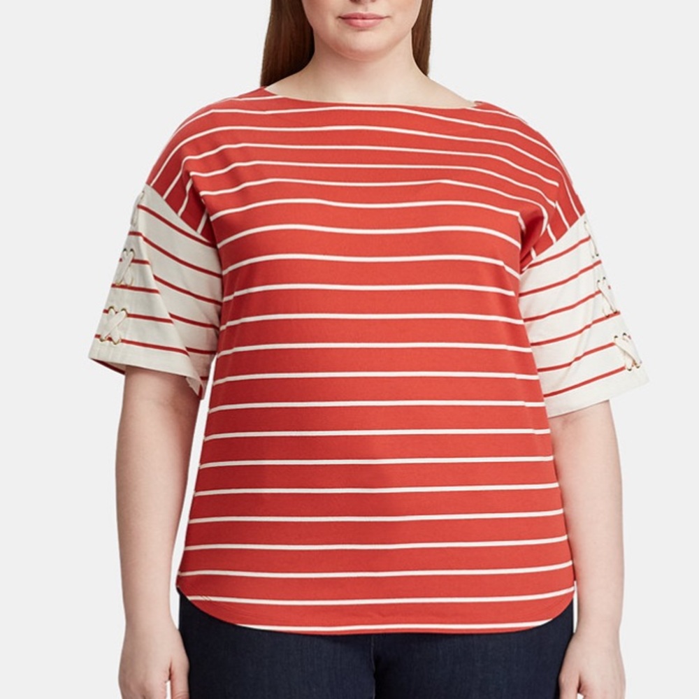 Lauren Ralph Lauren Stripe-Print Cotton Top ✨
